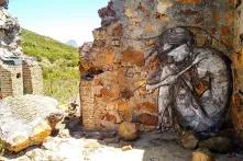 Graffiti captured by a trail runner on Table Mountain’s Tafelberg Road near Cape Town. 