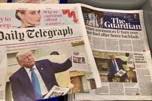 trump appearing on the front page of newspapers