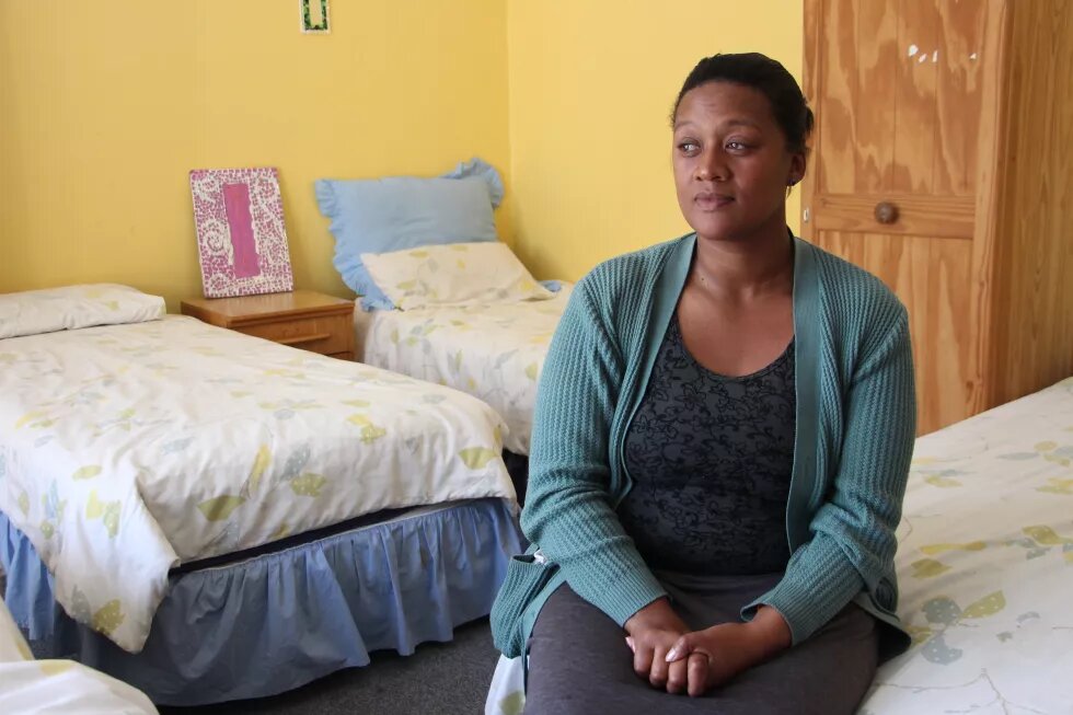 Woman at a shelter in Cape Town.