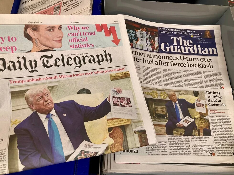 trump appearing on the front page of newspapers