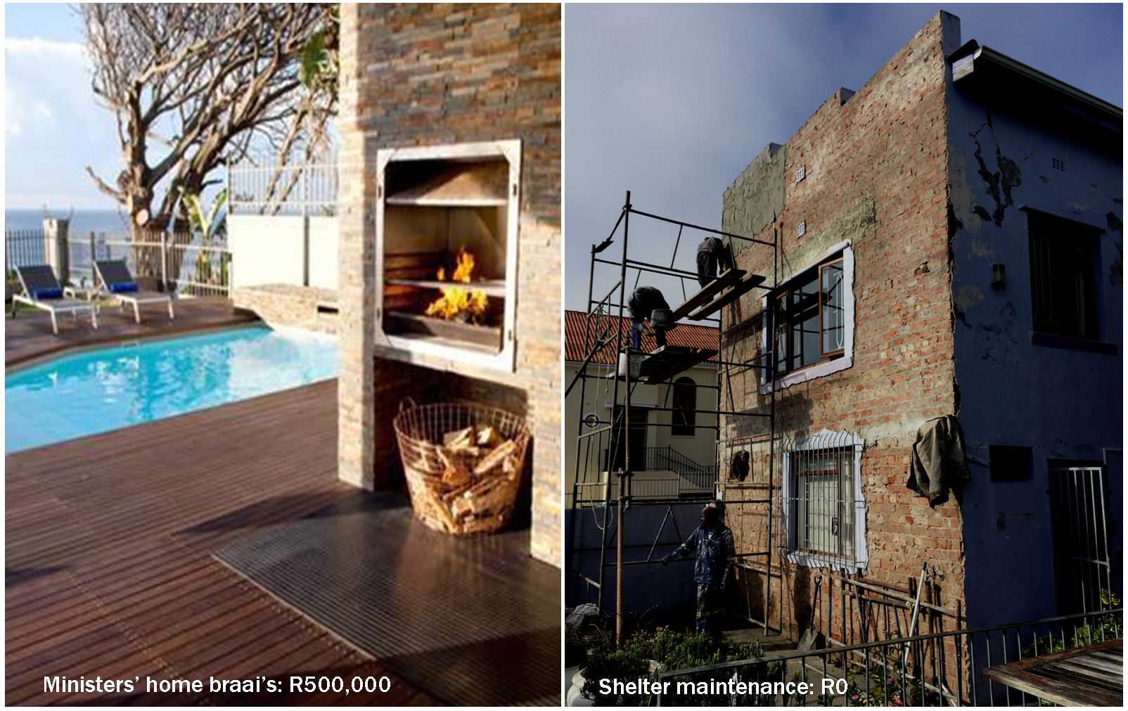 ministers braais vs shelter maintenance